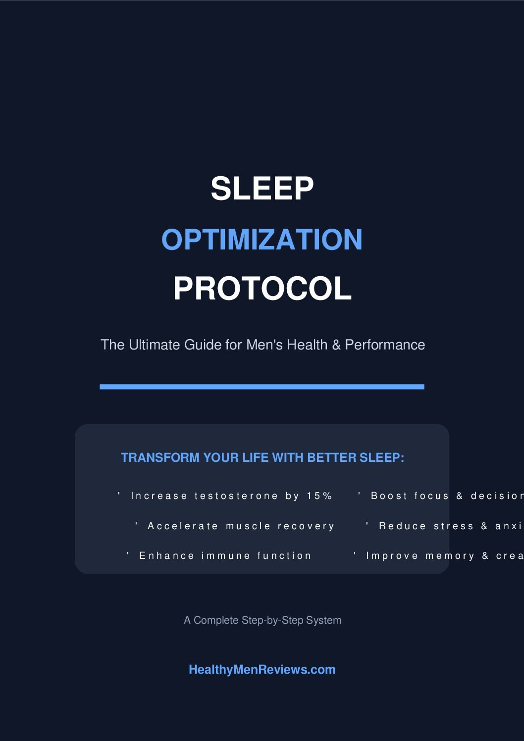 Sleep Optimization Protocol
